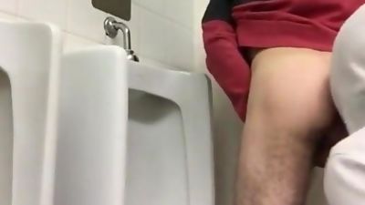 Public toilet fuck 15, Blowjob, Gay, Bareback