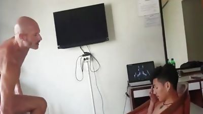 Barebackin' Thai Fucker, Big Cock, Blowjob, Handjob