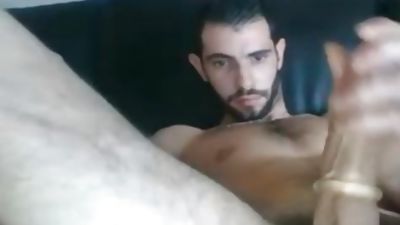 cute French lad Edging With Cockring, European, Handjob, Masturbating