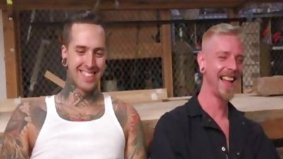 Tattoo Son thrashing And cumshot, Cumshot, BDSM, Spanking