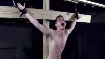 Crucified teen Bonks Himself With sextoy - Sadomasochism homo Thraldom, Hardcore, Teen, Gay