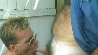 Bald hairy Cop acquires His Rocks Off With handsome blond, Blonde, Hairy, Uniform