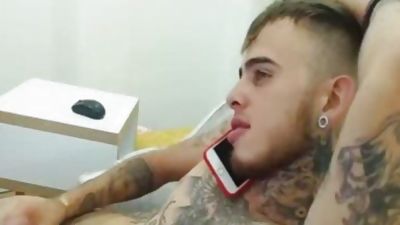 lad With Tattoos Masturbates With A Fleshlight, Amateur, Handjob, Solo