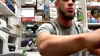 juicy ARAB twink CUMS AT WORK(GAS STATION) juicy AF!!!, Masturbating, Jocks, Twinks