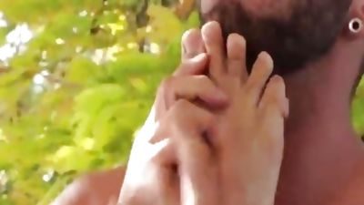 Antonio And Derek slam Each Other In The Garden, Big Cock, Outdoor, Gay