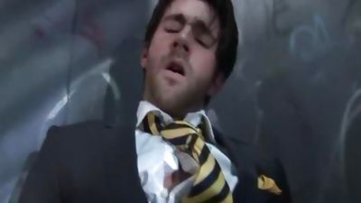 Suited Woody Fox fastened And Gagged And Jerked Off, Masturbating, BDSM, Jerking, Woody Fox