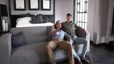 3some Bedroom Barefuck With dildo, Dildo, Threesome, Bareback