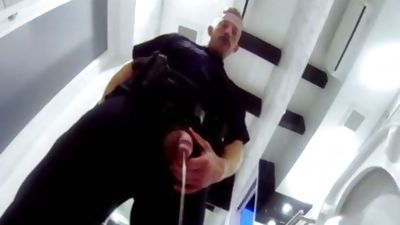 Buff Cop urinates And Cums, Fetish, Uniform, Jocks