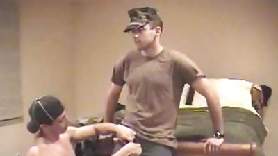 Straight Army lad Serviced, Anal, Blowjob, Uniform
