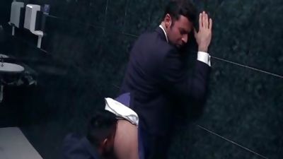 My Boss poke Me unprotected In WC, Blowjob, Uniform, Bareback