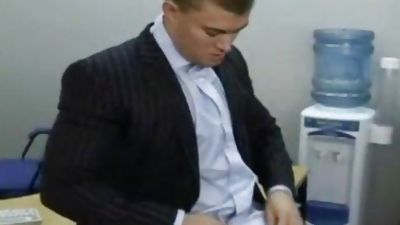 homosexual enchanting Himself, Masturbating, Gay, Office