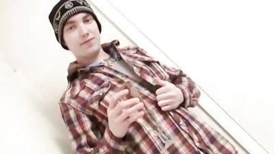 Straight twink jerks off and cums in his beer glass, Amateur, Glasses, Masturbating, Straight Naked Thugs