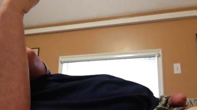 Jacking it in bed, Cumshot, Solo, Gay