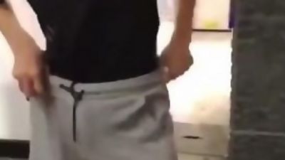 Asian boy jerking off he’s friend in public, Asian, Big Cock, Gay