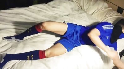 Football Jock Post-game Jerkoff: Cumming on Football Kit, Asian, Cumshot, Fetish, Gay