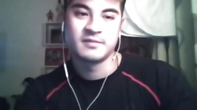 Half Asian Half white Chinese muscle jerk off at cam 2, Asian, European, Brunette