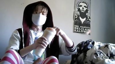 Cute femboy using his fleshlight until he cums, Amateur, Big Cock, Cumshot