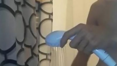 Spying on Tattooed Teen Boy Shaves and Pisses in Shower, Amateur, Cumshot, Gay