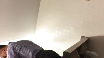 Horny Coworker Caught Pissing Hard, Amateur, Brunette, Solo, Gay