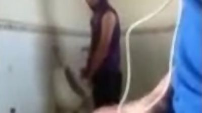 Bathroom Jerk Off Show and Helping Hand, Asian, Homemade, Masturbating