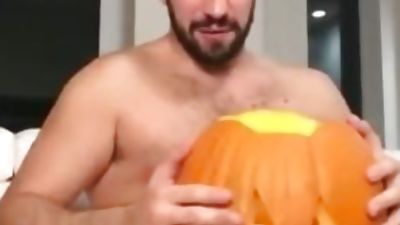 please, who is he? halloween special jerk off pumpkin, Amateur, Fetish, Masturbating
