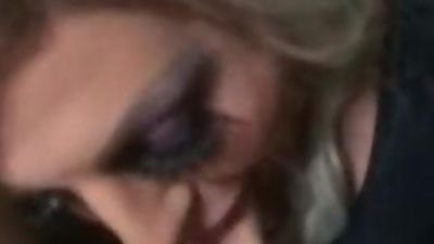 crossdresser deepthroats nice cock and swallows load, Blowjob, Deepthroat, Swallow