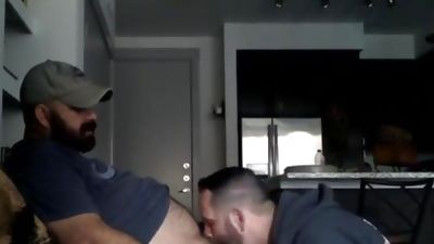 Hot Bearded Dad Serviced, Amateur, Blowjob, Gay