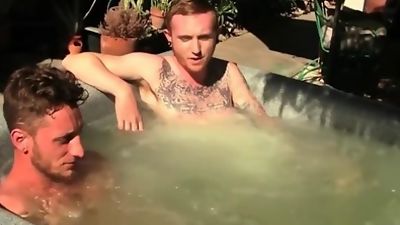Ginger emo chilling in jacuzzi before masturbation, Big Cock, Cumshot, Masturbating, Zack Randall