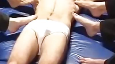 Restrained amateur laughs during foot and body tickling, Amateur, Gay, Bears, Foot Friends