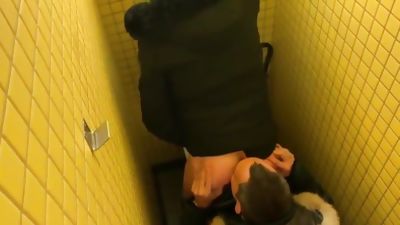 Cruising in German Public Toilet, Blowjob, Outdoor, Gay, German