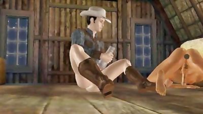 Horny 3D cartoon hunk jerks off and gets fucked, Amateur, Anal, Big Cock, Gay