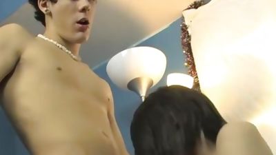 Young homo gifts his lover with dick in ass and mouth, Anal, Ass, Blowjob, Cum In Mouth, Boy Crush