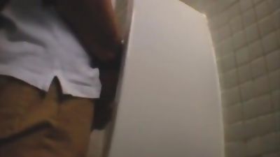 Hung Daddy Cruising in the Public Bathroom, Big Cock, Group Sex, Handjob