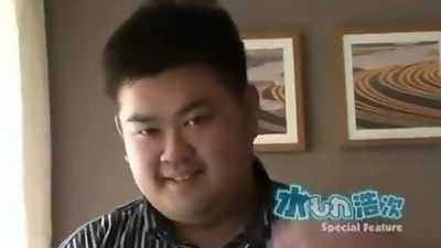 Japanese chubby bear threesome, Anal, Asian, Group Sex