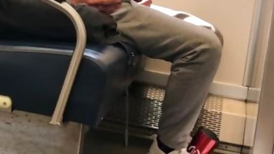 Public Train - Show off, Jerk off [CUM], Cumshot, Handjob, Gay