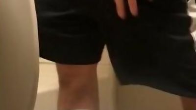 caught roomate pissing with hidden camera and he has a huge dick, Amateur, Big Cock, Solo