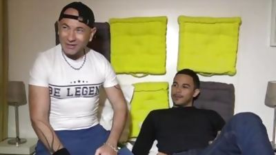 Appolo SANCHEZ fucked barebakc by Stepdaddy from paris, Blowjob, Brunette, Hardcore