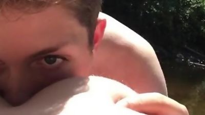 teen twink eating and slapping teens ass by the river, Ass, Jocks, Ass Licking