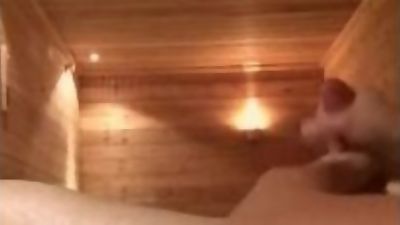 HORNY TWINK SHOOTS HUGE LOAD IN PUBLIC SAUNA, Amateur, Big Cock, Orgasm