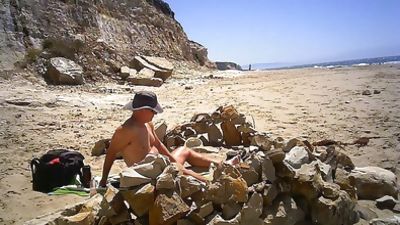 Exposing on the beach, Amateur, Bikini, Masturbating