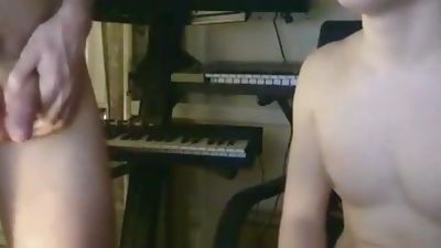 Cute Young Blond Boyfriends, Big Cock, Masturbating, Webcam