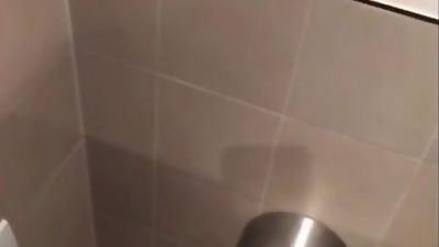Bald daddy caught jerking off and cumming in the mens room, Big Cock, Daddies, Jerking, Caught