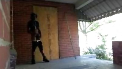 Public Baiting In da Hood, Big Cock, Black, Masturbating