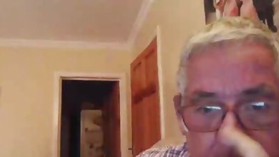 Handsome British Grandpa playing, Big Cock, Masturbating, Gay