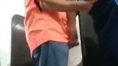 Old mans in public toilet, Amateur, Big Cock, Old And Young, Couple