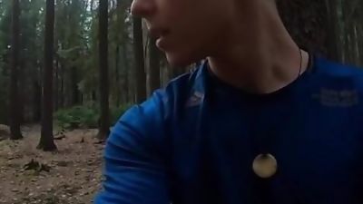hot blondie jerk in the wood, Amateur, Solo, Gay