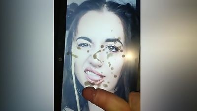 Cum Tribute for german Youtuber Jodie Calussi +Fake Reaction, Amateur, Handjob, Masturbating