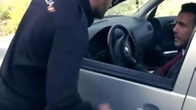 Policeman Barebacks Businessman, Big Cock, Uniform, Bareback