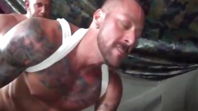 MILITARY BEARS TUNING THEIR GUN FOR butthole BATTLE, Ass, Blowjob, Gay