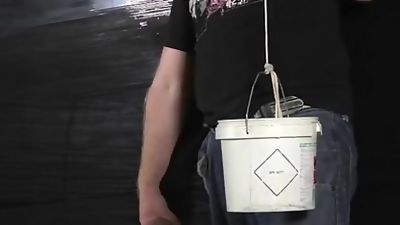 Sebastian Kane blows twink Max Brown through plastic wrap, Big Cock, Handjob, Mature, Gay, Boy Napped, Sebastian Kain, Sebastian Kane